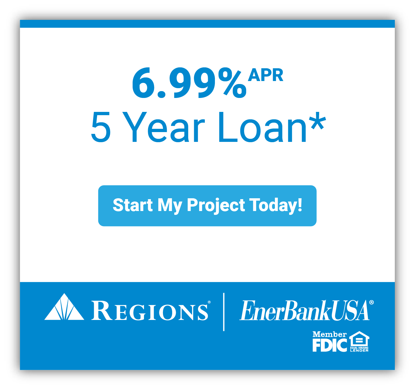 6.99 % 5 Year Loan EnerBank Banner.