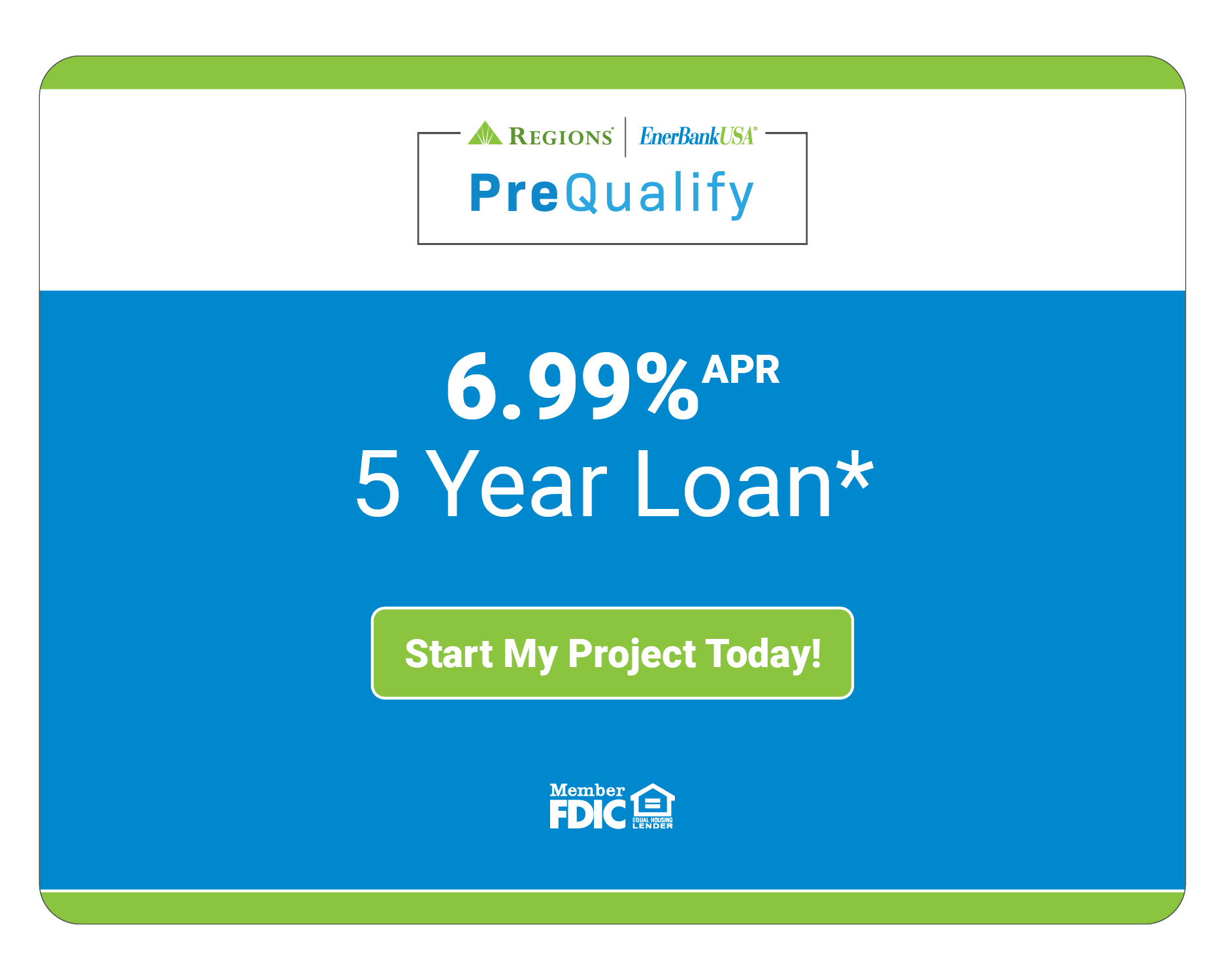 PreQualify Banner 6.99% apr 5 Year Loan.